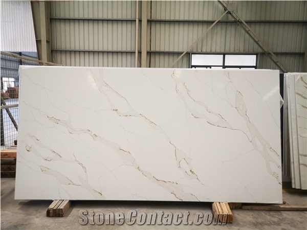 Popular New Calacatta Quartz Slab for Kitchen