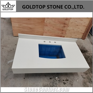 Popular Solid Surface Pure White Quartz Countertop