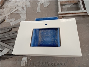 Popular Solid Surface Pure White Quartz Countertop