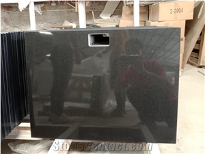 Quartz Stone Kitchen Countertop Pure Black Quartz Island Top