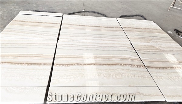 White Tiger Onyx Straight Texture Vein Cut Slab Flloor Tiles