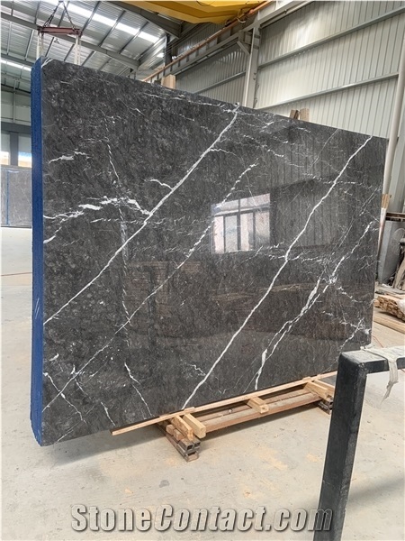 Wyndham Grey Marble White Veins Tiles Flooring Design