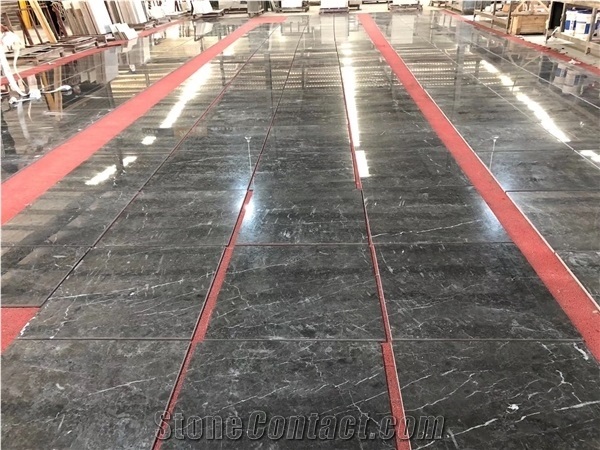 Wyndham Grey Marble White Veins Tiles Flooring Design
