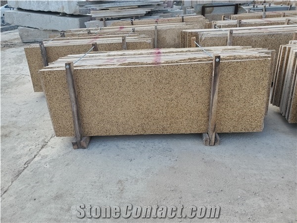 Dark Yellow Granite Slab Tile Wall Cladding
