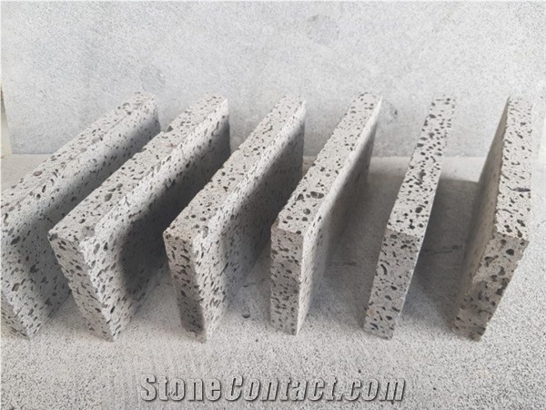 Hole Black Gray Honeycomb Basalt Tile