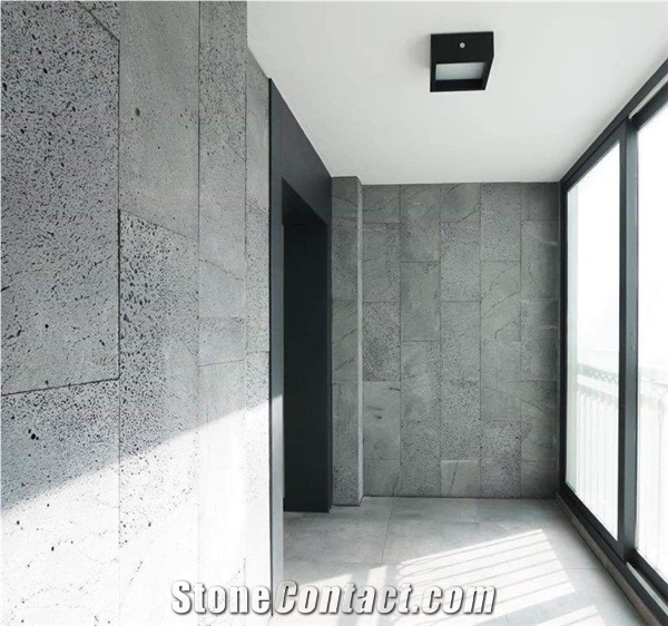 Hole Black Gray Honeycomb Basalt Tile