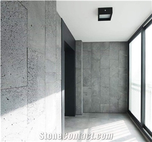 Hole Black Gray Honeycomb Basalt Tile