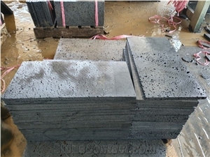 Hole Honeycomb Grey Black Basalt Tile for Paving