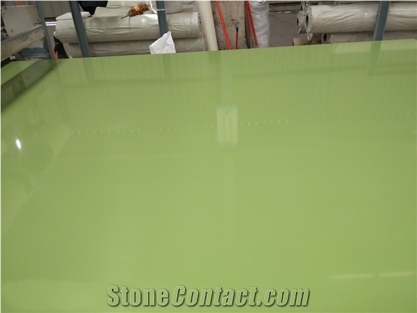 Fyqz07 Pure Green Quartz Slabs