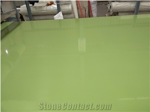 Fyqz07 Pure Green Quartz Slabs