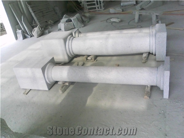G603 Grey Granite Carved Column