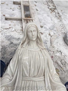 Mary Sacred Heart Marble Carving Mary Sacred Heart Marble Carving