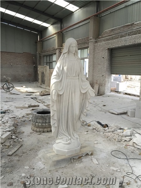 Mary Sacred Heart Marble Carving