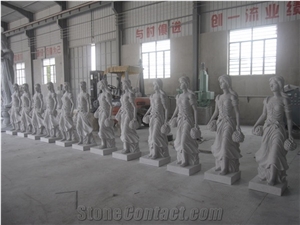 Natural Stone Handcarved Status Busts Human Sculptures