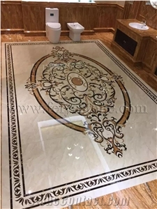 Square Medallions Rectangular Stone Waterjet Medallion