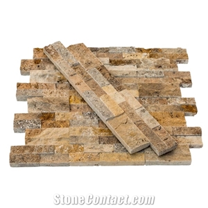 Split Face Scabos Travertine Stacked Stone Ledger Panel Split Face Scabos Travertine Stacked Stone Ledger Panel