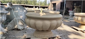 Granite Flower Pot and Large Plants Stone Gardening Pots
