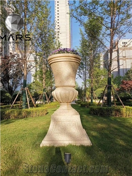 Granite Flower Pot and Large Plants Stone Gardening Pots