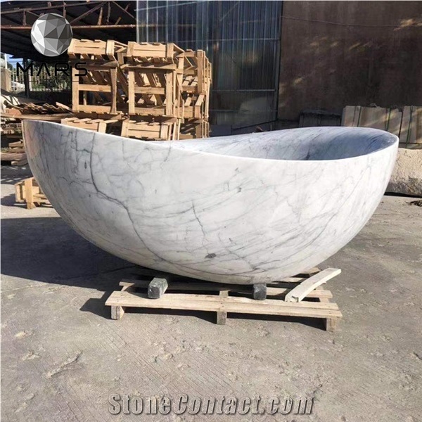 Hot Sell European Style Carrara Marble Bathtub Bathroom