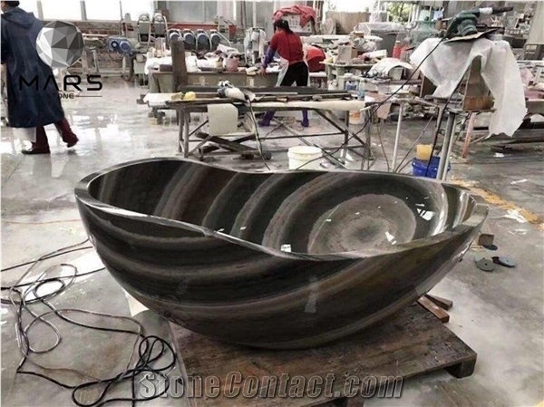 Hot Sell European Style Carrara Marble Bathtub Bathroom