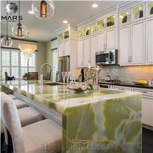 Light Pure Green Onyx for Coffee Table Luxury Tile