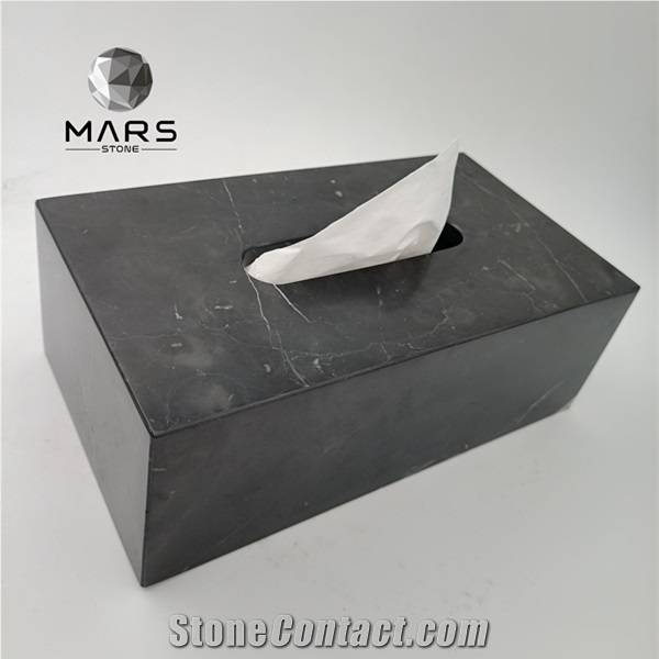 Rectangle Natural Marble Stone Tissue Box for Decoration