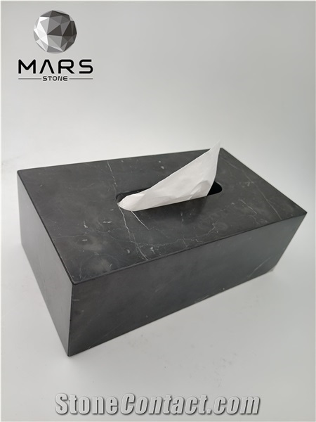 Rectangle Natural Marble Stone Tissue Box for Decoration