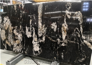 Brazil Enigma Magma Black Gold Granite Slab