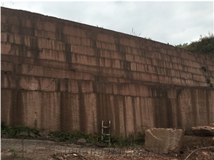 China Purple Brown Wooden Grain Sandstone Block