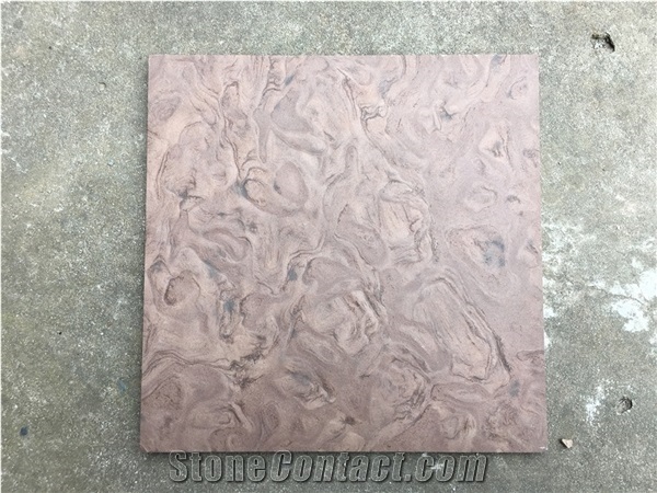 China Purple Wooden Grain Sandstone Slabs Tiles
