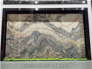 Luxury Brazil Azul Fusion Dark Blue Quartzite Slab
