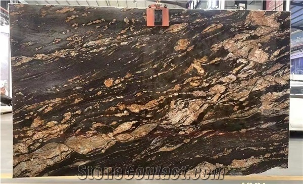 Luxury Brazil Matrix Titanium Black Granite Slab