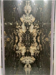Luxury Brazil Matrix Titanium Black Granite Slab