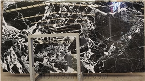 Luxury Calacatta Black Marble Slab