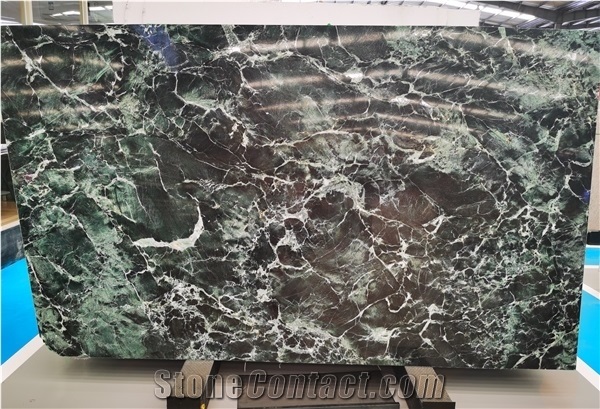 Luxury Italian Verde Alpi Scuro Green Marble Slab