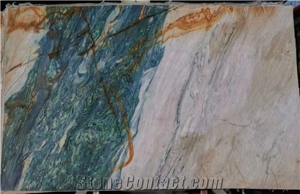Luxury Multicolor Portomare Green Quartzite Slabs