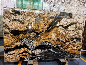 Luxury Polished Brazil Fire Storm Granite Slab Luxury Polished Brazil Fire Storm Granite Slab