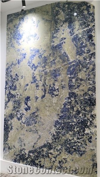 Polished Bolivia Blue Sodalite Marble Slab