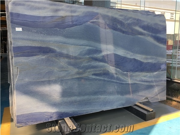 Polished Brazil Azul Macaubas Blue Quartzite Slab