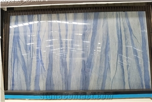 Polished Luxury Brazil Azul Imperial Quartzite Slab