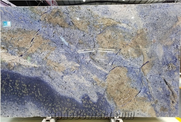 Polished Luxury Karubwe Sodalite Blue Granite Slab