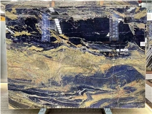 Polished Sodalite Azul Royal Blue Granite Slab