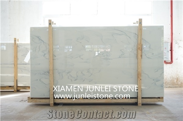 Cloudy White Microcrystalline Stone, Artificial Marble