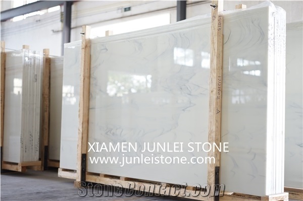 Cloudy White Microcrystalline Stone, Artificial Marble