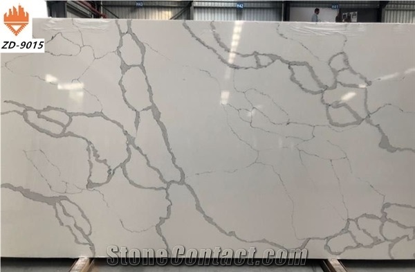 2021 New Calacatta Quartz Stone Slabs Zd9015