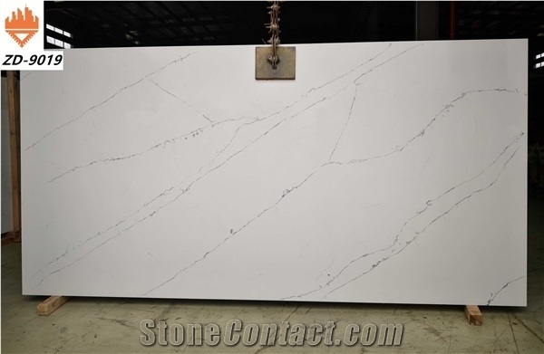 2021 New Calacatta Quartz Stone Slabs Zd9019