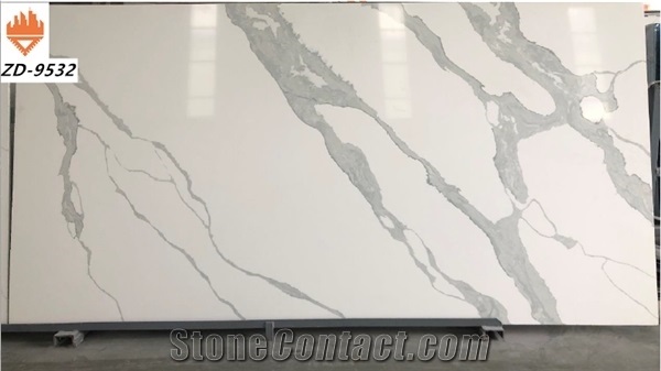 Brilliant Gray Quartz Slab Artificial Stone