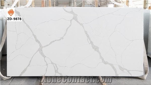 Brilliant Gray Quartz Slab Artificial Stone