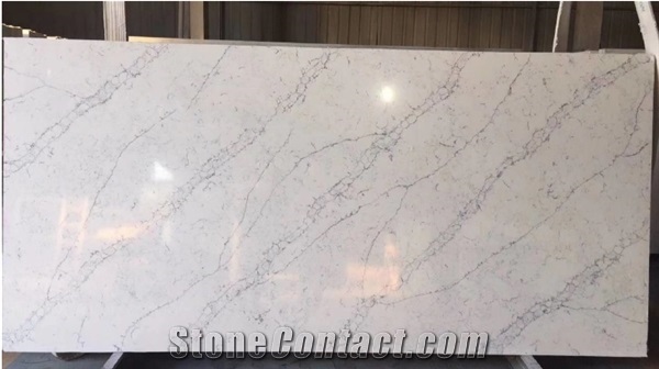 Calacatta Quartz Stone Slab for Kitchen Countertop