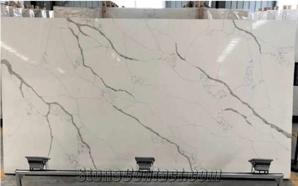 Carrara Slabs Calacatta Quartz Good Quality Low Price 